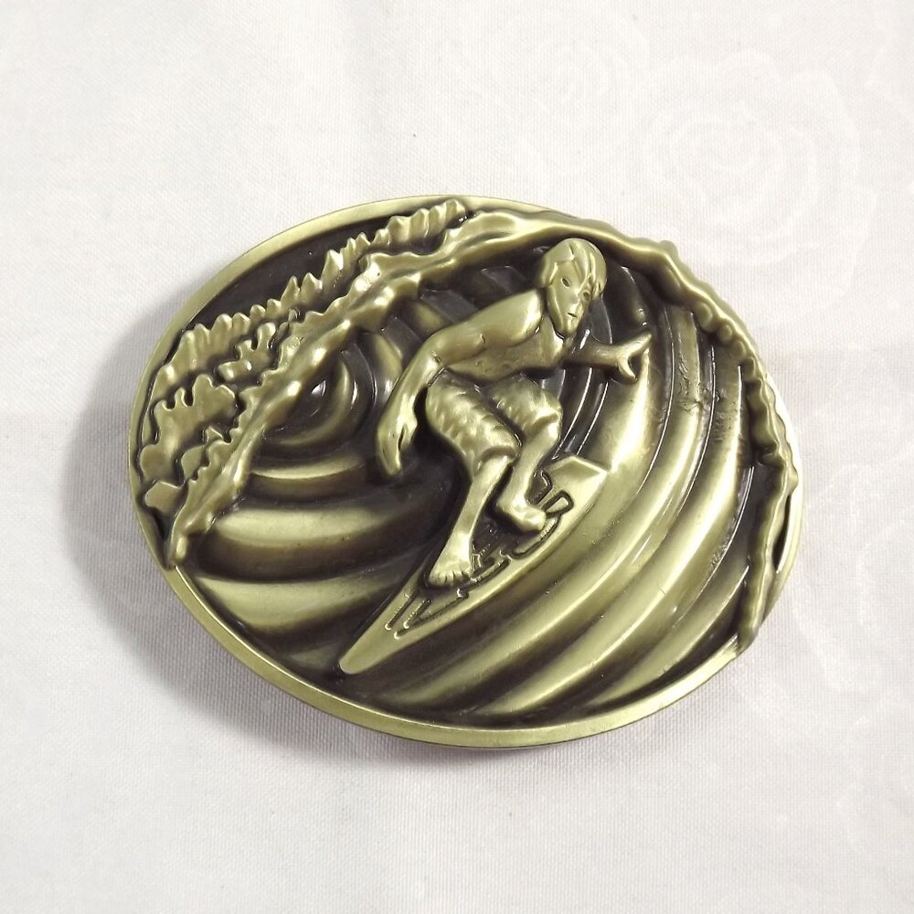 Surf Boarder Belt Buckle, Novelty Statement Buckle for Wave Riders